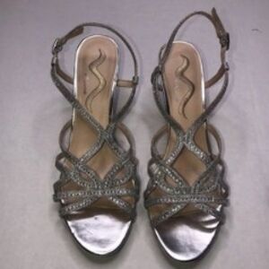 Elegant Silver Strappy Sandals